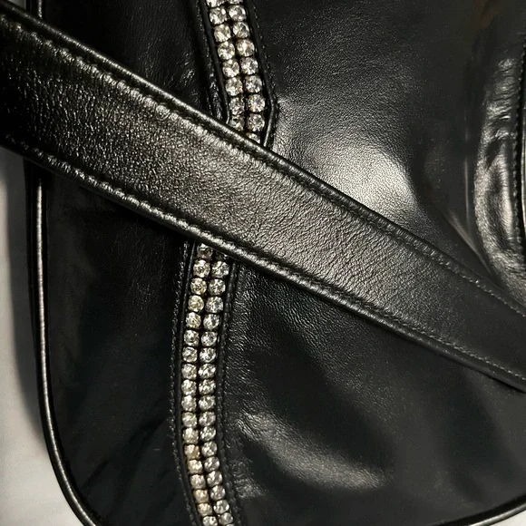 DAWLI Genuine Black Leather Handbag Purse bag LIKE NEW Gorgeous - Picture 5 of 10